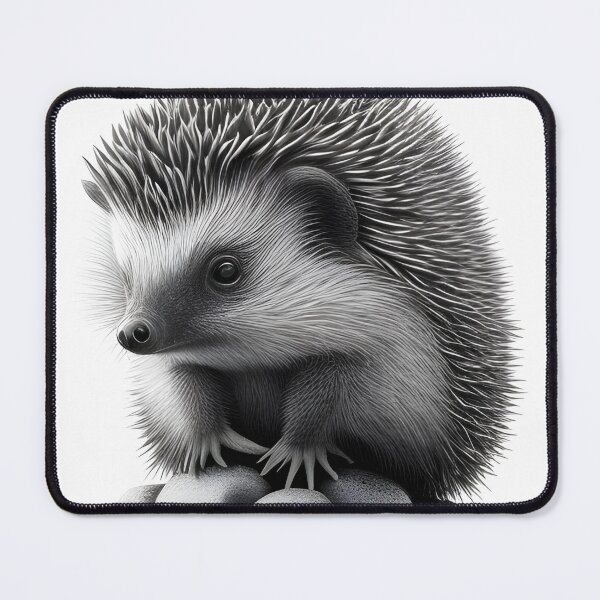 Artikelvorschau, Schwarz-weiße Igel-Bleistiftzeichnung entworfen und verkauft von Pencil-Art.