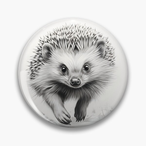 Artikelvorschau, Schwarz-weiße Igel-Bleistiftzeichnung entworfen und verkauft von Pencil-Art.
