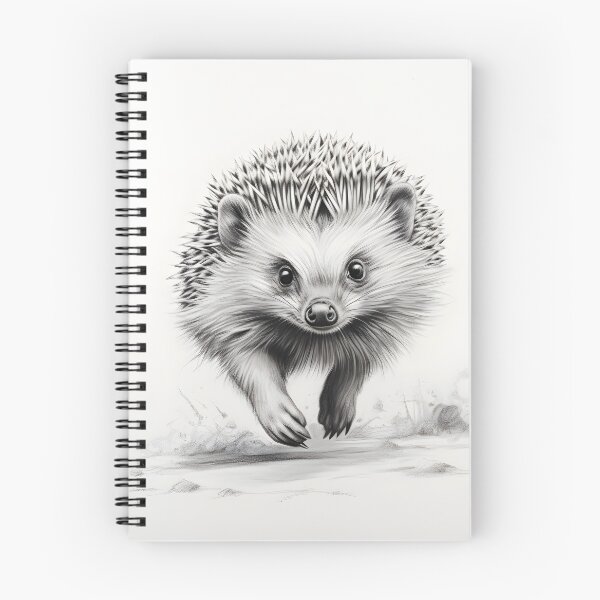Artikelvorschau, Schwarz-weiße Igel-Bleistiftzeichnung entworfen und verkauft von Pencil-Art.