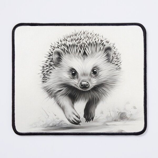 Artikelvorschau, Schwarz-weiße Igel-Bleistiftzeichnung entworfen und verkauft von Pencil-Art.