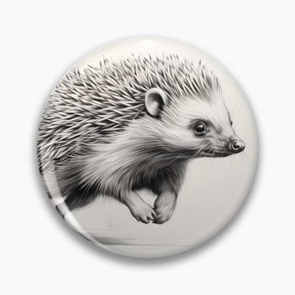 Artikelvorschau, Schwarz-weiße Igel-Bleistiftzeichnung entworfen und verkauft von Pencil-Art.