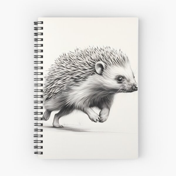 Artikelvorschau, Schwarz-weiße Igel-Bleistiftzeichnung entworfen und verkauft von Pencil-Art.