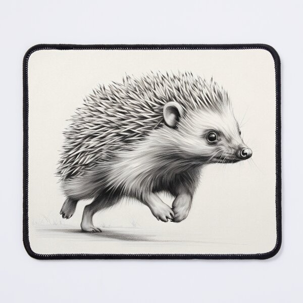 Artikelvorschau, Schwarz-weiße Igel-Bleistiftzeichnung entworfen und verkauft von Pencil-Art.
