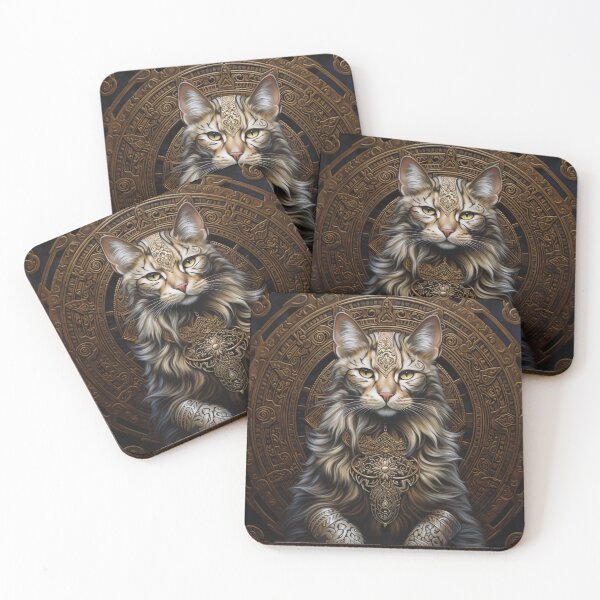 Item preview, Wise Celtic cat roams, reflecting ancient mystique with enigmatic eyes. designed and sold by WHITI_MANAWA.