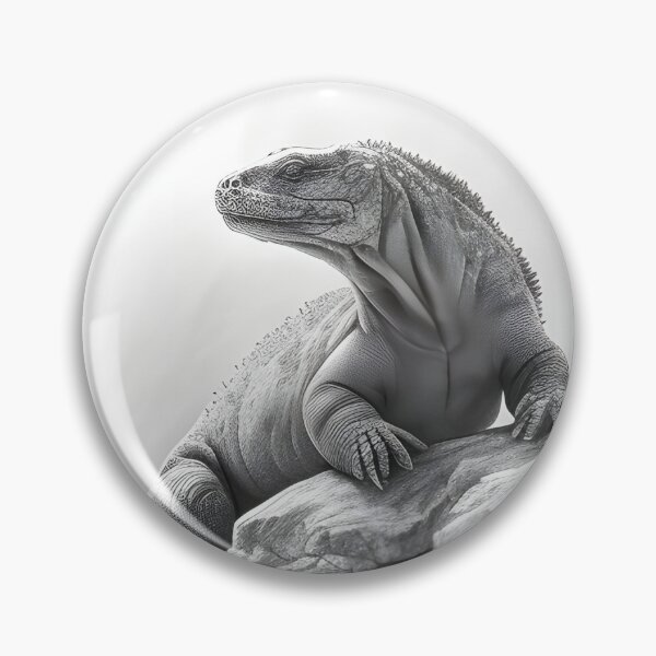Artikelvorschau, Schwarz-weiße Komodowaran-Bleistiftzeichnung entworfen und verkauft von Pencil-Art.