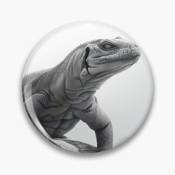 Artikelvorschau, Schwarz-weiße Komodowaran-Bleistiftzeichnung entworfen und verkauft von Pencil-Art.