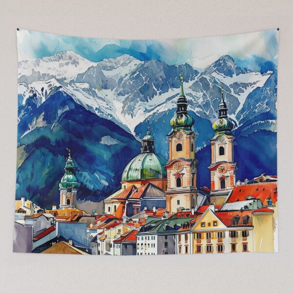 Item preview, Watercolor Design of Innsbruck - Austria designed and sold by Sketch-Shack.