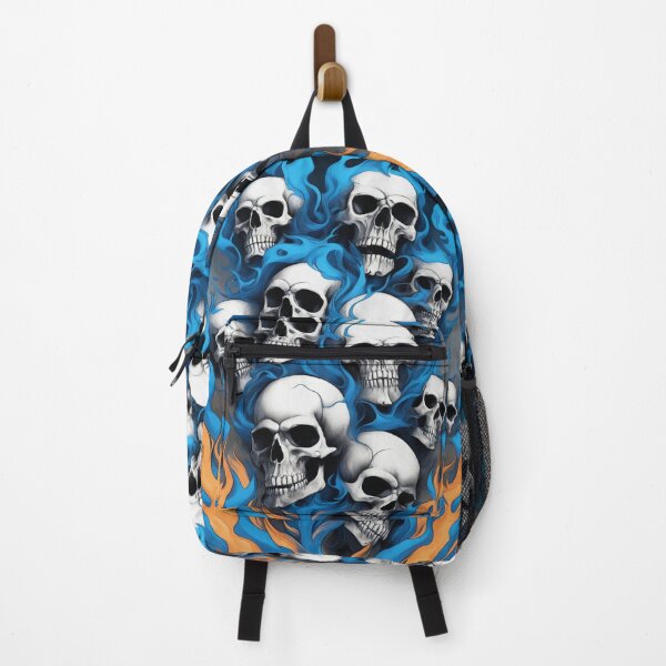 Item preview, Skulls With Blue and Orange Flames designed and sold by CailaStyle.