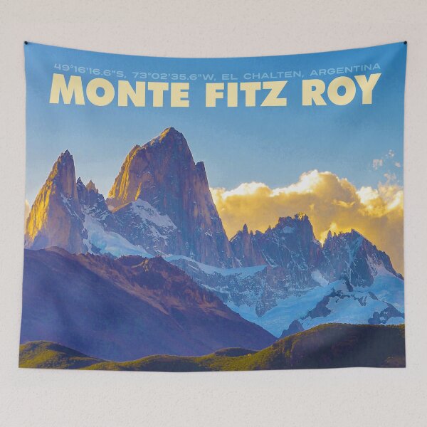 Item preview, Vintage-style Monte Fitz Roy Travel Poster designed and sold by travelwitheric.