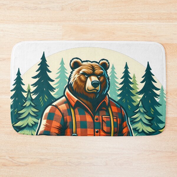 Item preview, Strong Bear Lumberjack In Lush Forest With Axe designed and sold by HevsanDesign.