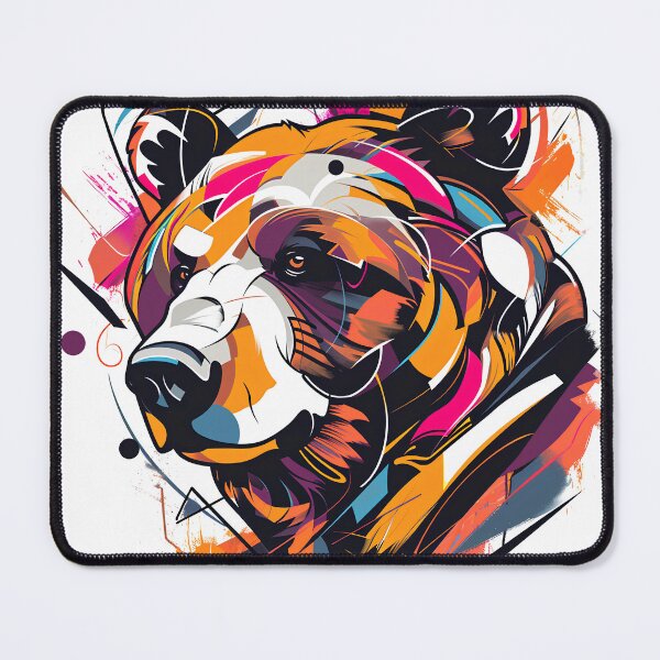 Item preview, Bear portrait in abstract art designed and sold by randrdesign.