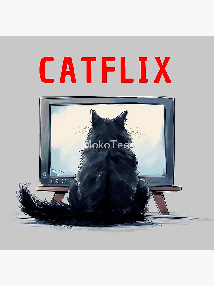 Catflix, Funny Cat Watching TV T-Shirt
