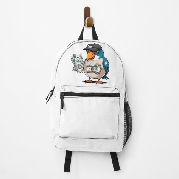 Item preview, blue bird with cap, tattoos and money designed and sold by stickersvnzla.
