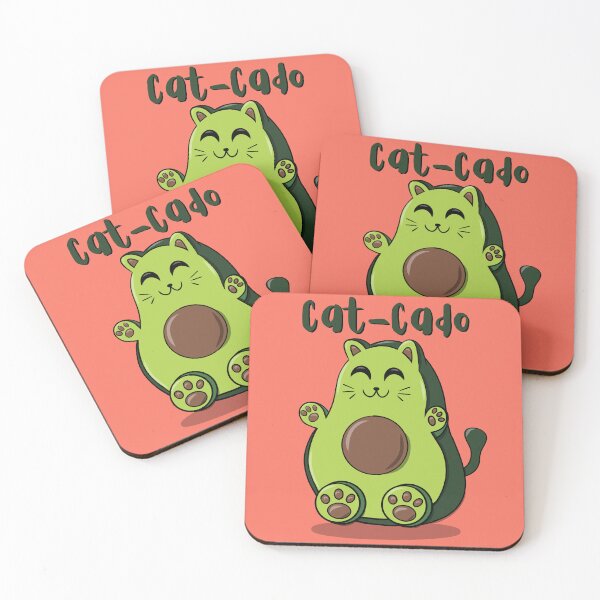 Item preview,  Coral Pink Cat-Cado designed and sold by Super Cute Prints.