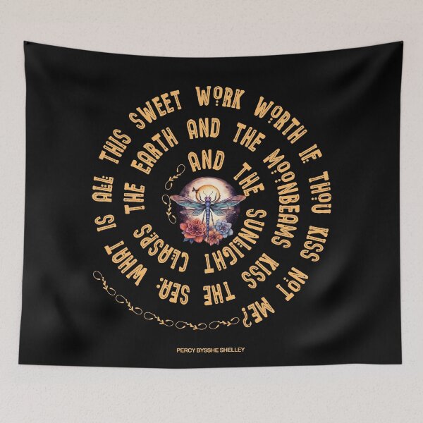 Item preview, AND THE MOONBEAMS KISS THE SEA - PERCY BYSSHE SHELLEY SPIRAL TEXT designed and sold by FlutteringWings.
