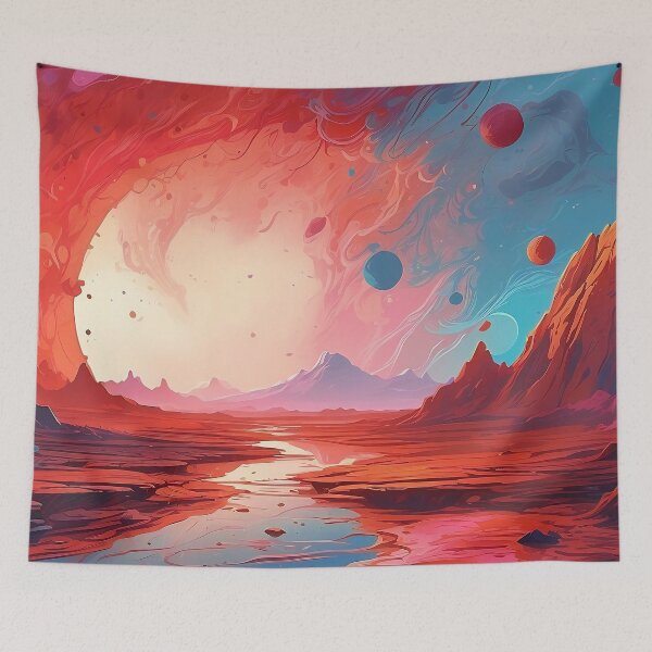 Item preview, Celestial Tides: The Cosmic Dance of Distant Worlds designed and sold by ArtComixHaven.