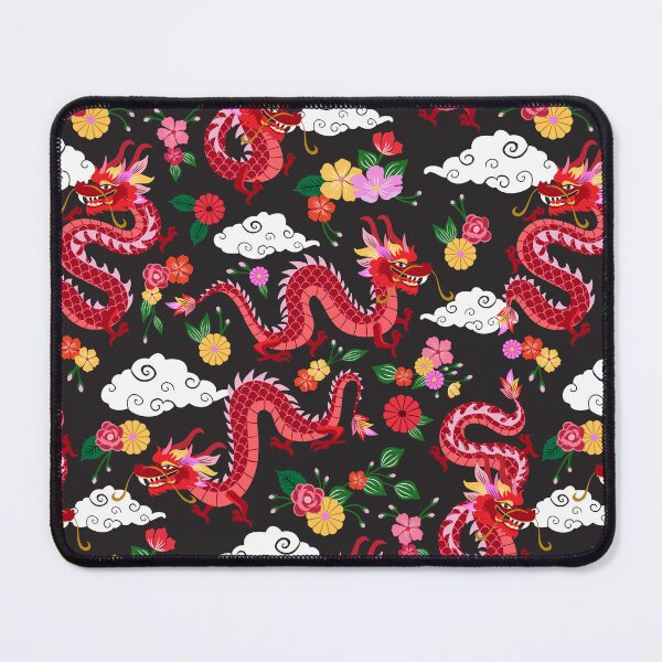 Item preview, Asian dragon with clouds and flowers - Lunar New Year designed and sold by Jennifer Ladd.