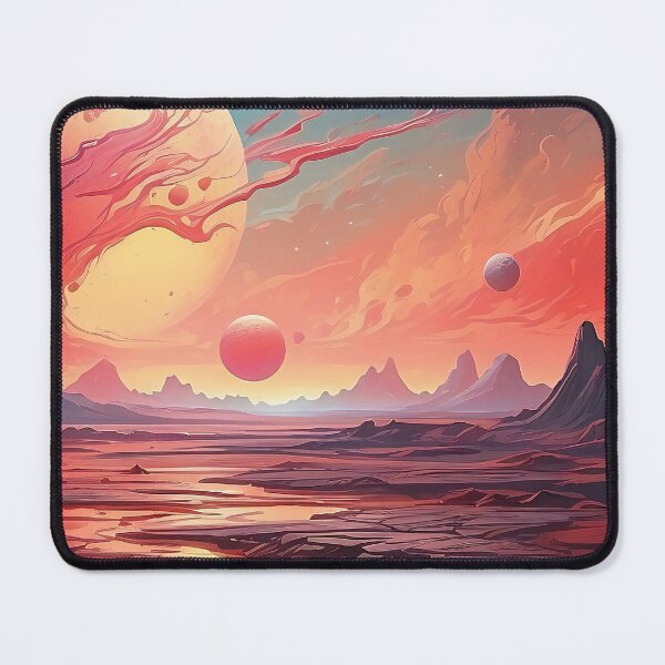 Item preview, Orbit's Embrace: A Vista of Crimson Worlds designed and sold by ArtComixHaven.