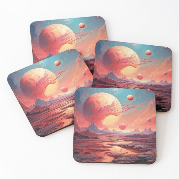Item preview, Orbit's Embrace: A Vista of Crimson Worlds designed and sold by ArtComixHaven.