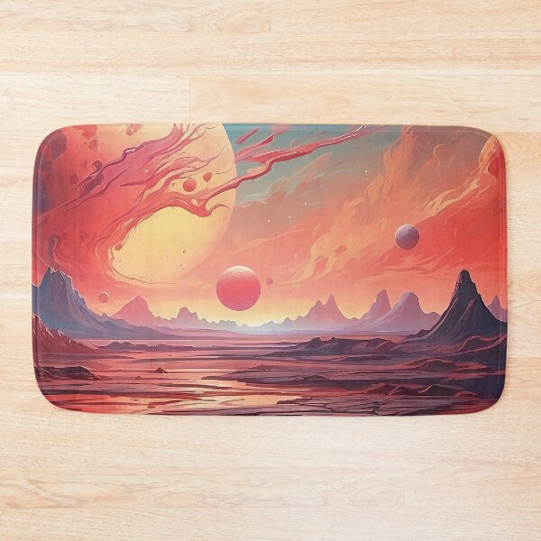 Item preview, Orbit's Embrace: A Vista of Crimson Worlds designed and sold by ArtComixHaven.