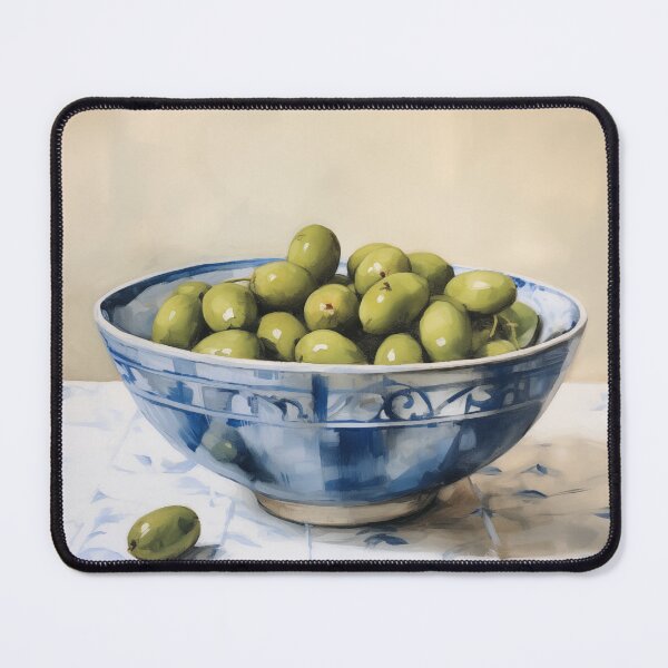 Item preview, Olives Painting in Vintage Bowl designed and sold by Kat.