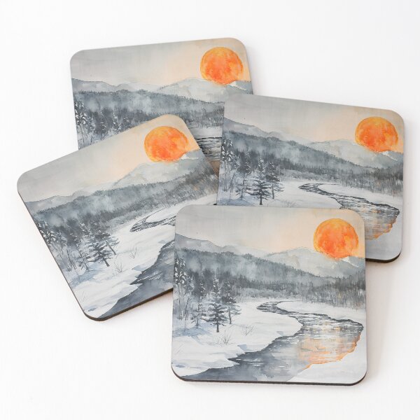 Item preview, River landscape with bright sun designed and sold by randrdesign.