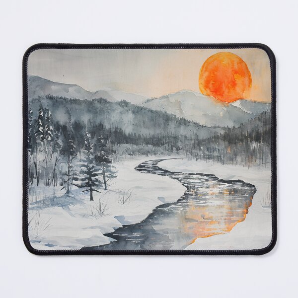 Item preview, River landscape with bright sun designed and sold by randrdesign.