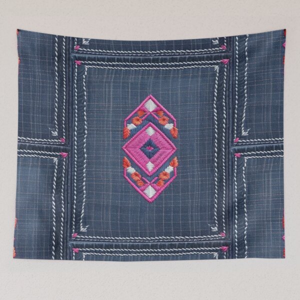 Item preview,  Jeans clothes, fuchsia embroidered  jeans 7 designed and sold by Kader101.