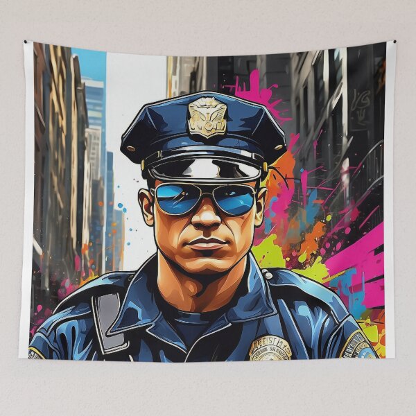 Item preview, Vigilance in Vibrance: The Urban Sentinel designed and sold by ArtComixHaven.