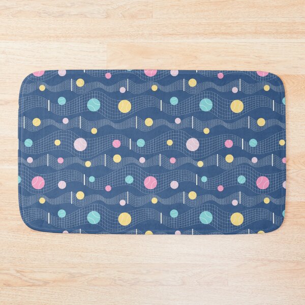 Item preview, Tennis Net with colorful Balls over blue background designed and sold by marufemia.