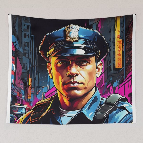 Item preview, The Watchful Peacekeeper: Night Shift Vigil designed and sold by ArtComixHaven.