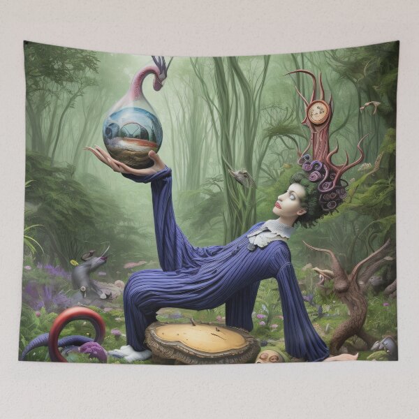 Item preview, Jester Of The Cursed Woods - Surreal Fantasy Portrait designed and sold by MadnessEnvelope.