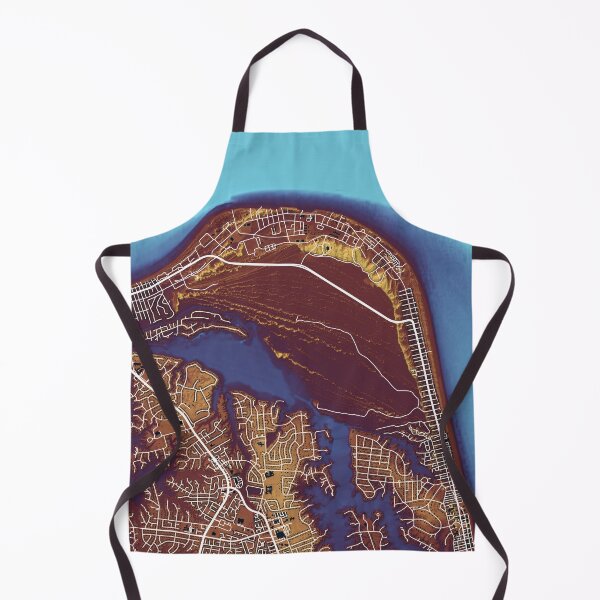Item preview, Cape Henry, Virginia Beach street map in comics colors designed and sold by DreamingBeetle.
