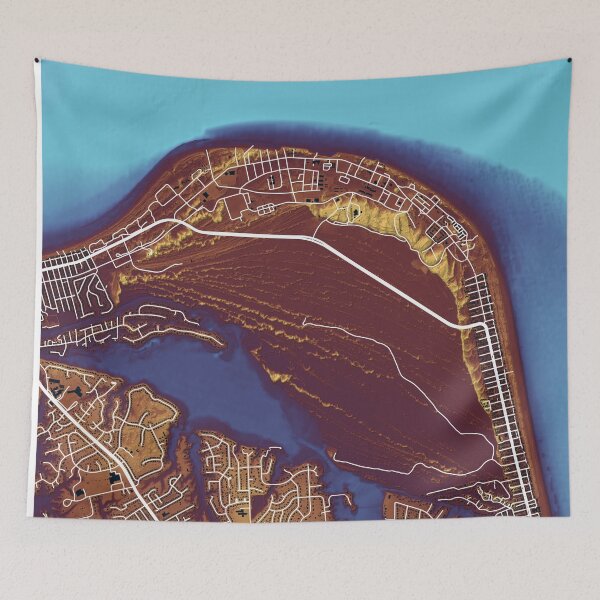 Item preview, Cape Henry, Virginia Beach street map in comics colors designed and sold by DreamingBeetle.