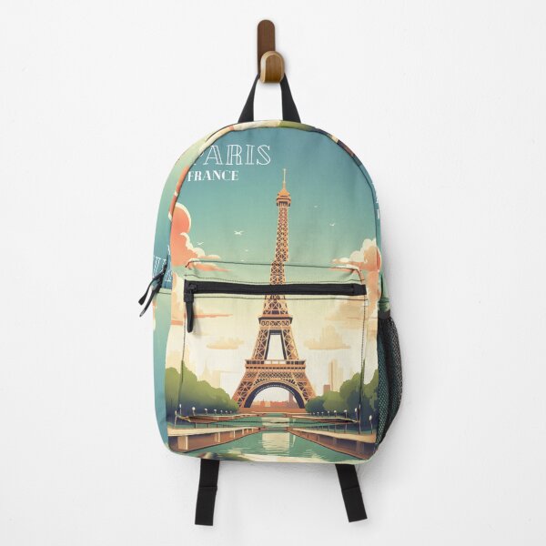 Aperçu de l'œuvre France Paris - Affiche de voyage vintage Tour Eiffel Rétro créée et vendue par artra-shop.