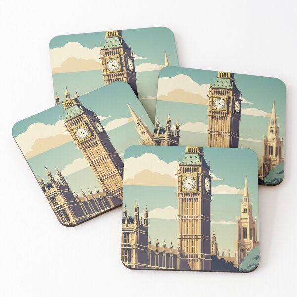 Item preview, England London - Vintage Travel Poster Big Ben Tower Retro designed and sold by artra-shop.