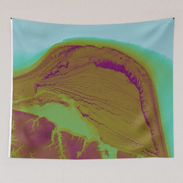 Item preview, Cape Henry, Virginia Beach map in tropical colors designed and sold by DreamingBeetle.