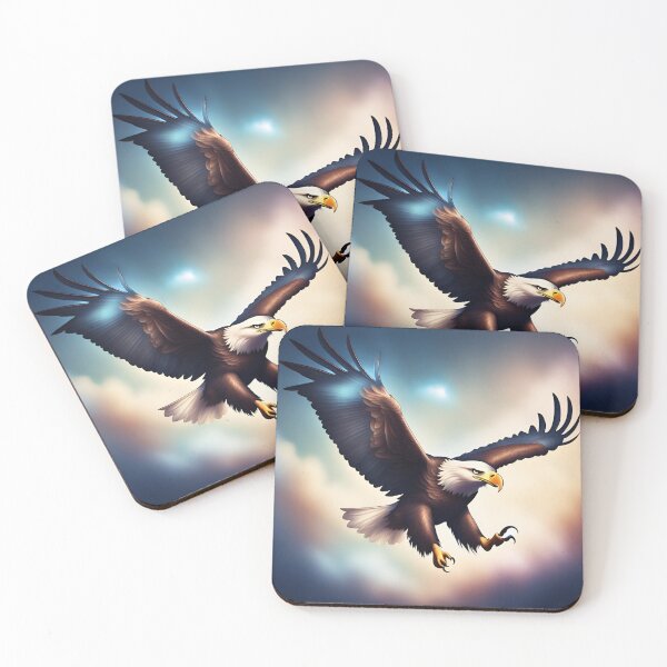 Item preview, Bald eagle soaring in the clouds designed and sold by MollyPetDesigns.