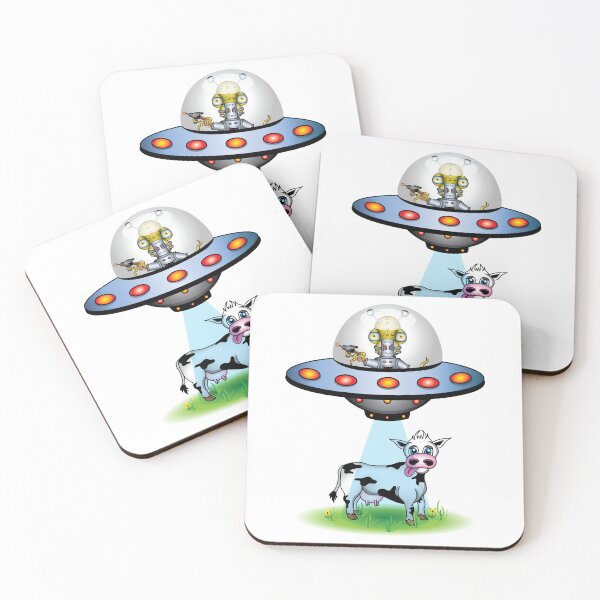 Item preview, Alien in spaceship tries to abduct a cow. designed and sold by Jamie Swimm.