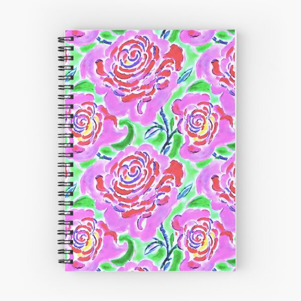 Item preview, Preppy pink and green roses in watercolor and markers designed and sold by SophieClimaArt.