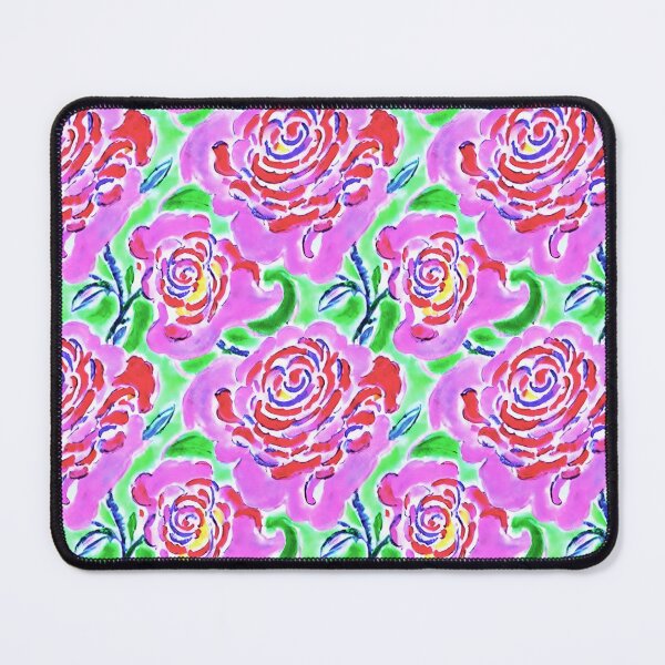 Item preview, Preppy pink and green roses in watercolor and markers designed and sold by SophieClimaArt.