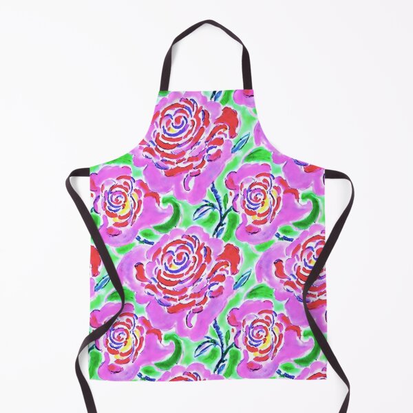 Item preview, Preppy pink and green roses in watercolor and markers designed and sold by SophieClimaArt.