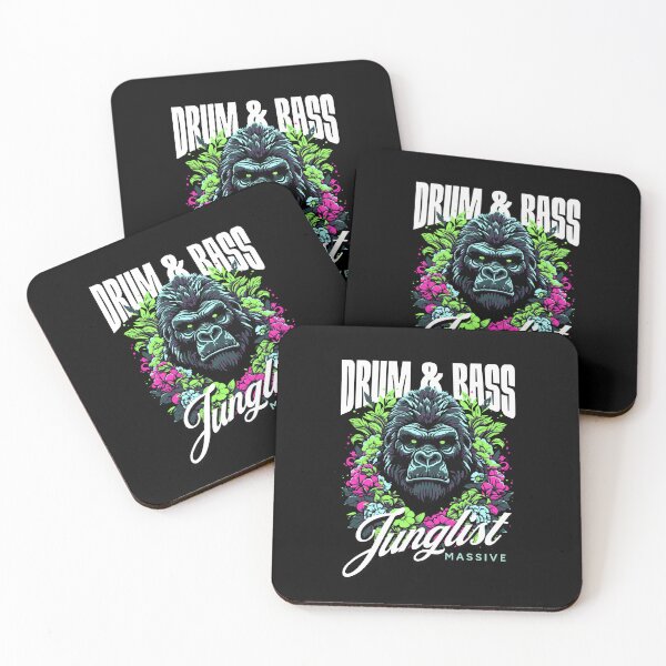 Artikelvorschau, DRUM AND BASS - Junglist Gorilla Massive (weiß/rosa/grün) entworfen und verkauft von Discothreadz.