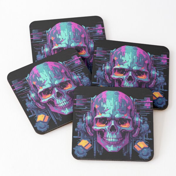 Item preview, Cyber Skull,  8-Bit, Glitch Pixel Art designed and sold by Burn-Ego.