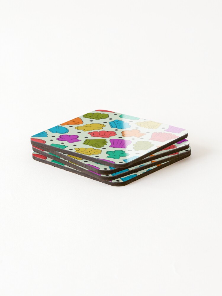 Thumbnail 4 of 5, Coasters (Set of 4), Cheff hat seamless pattern designed and sold by DesignsbySimons.