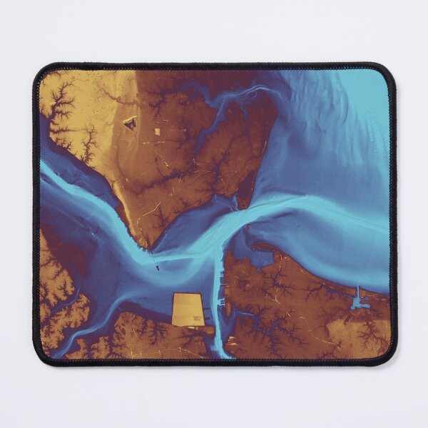 Item preview, Hampton Roads, Virginia Map, in comic colors designed and sold by DreamingBeetle.
