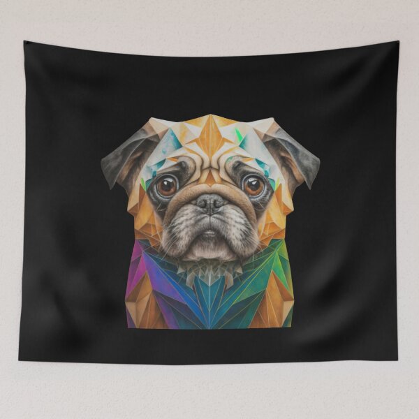 Item preview, Pug Geometric Dog Wild Logo designed and sold by ArtByKubina.