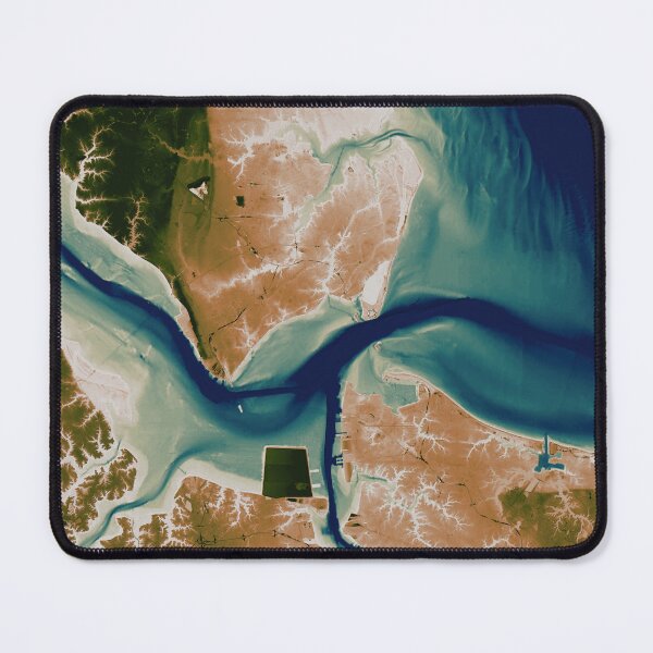 Item preview, Hampton Roads, Virginia Map, in 60's astronaut colors designed and sold by DreamingBeetle.