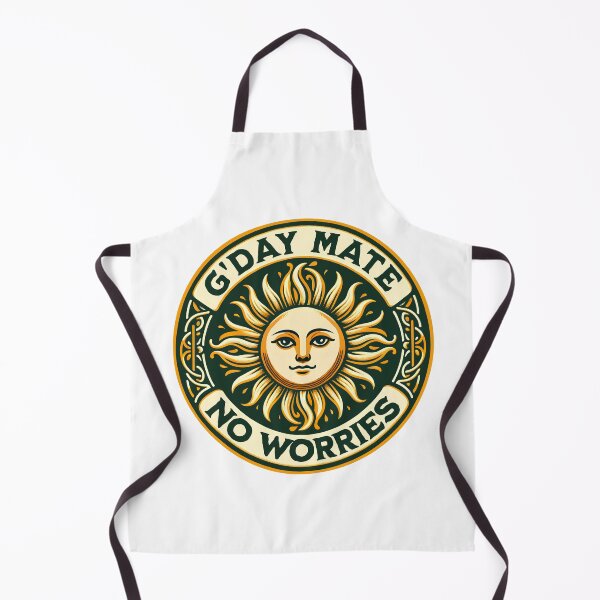 Item preview, G’Day Mate No Worries Funny Australian Greeting Retro Sun Inspirational Saying  designed and sold by Bad Kitty Designz.