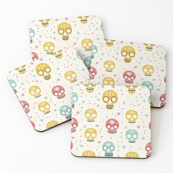 Item preview, Cheerful Sugar Skulls Pattern designed and sold by ColorfulVanilla.